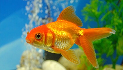 Naklejka premium 涼やかに泳ぐ美しい金魚の姿2