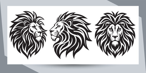Lion Face Vector Art, Icons, and logo