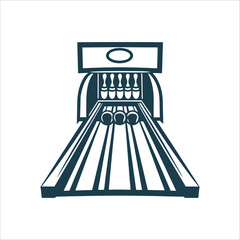 Bowling Alley Machine Vector Illustration Bowling Machine Triangular feeder