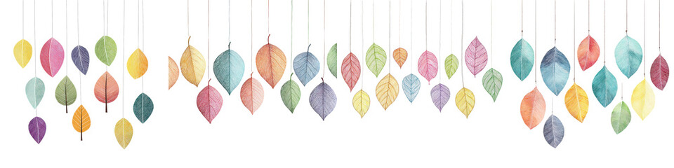 Obraz premium Colorful autumn leaves hanging as decorative display
