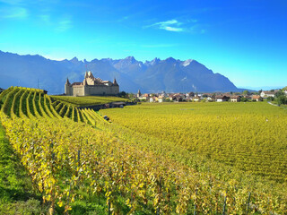 Chateau d'Aigle in canton Vaud, Switzerland