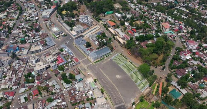 Aerial View Of Meskel Square In Gondar City In Ethiopia.