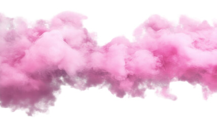 Fototapeta premium Title: Pink Smoke Cloud Isolated on White Background – Abstract Mist and Vapor Effect