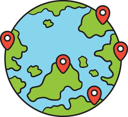Global location tracking concept illustration