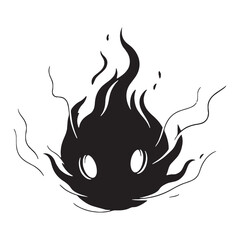 Dramatic Vector Will-o'-the-wisp Luring Light Concept Image, Moving Slowly Through the Night - will-o'-the-wisp silhouette - will-o'-the-wisp vector - silhouette of will-o'-the-wisp
