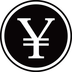 円記号のアイコン　モノトーン
