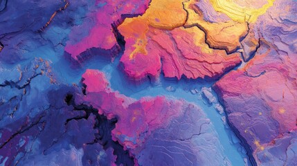 Close-up of AI-generated abstract art displayed on a computer monitor, bright geometric shapes and surreal textures, showcasing algorithmic creativity