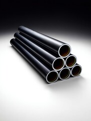 Fototapeta premium Stacked metallic pipes