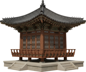한옥 정자 일러스트 : Traditional Korean Pavilion Illustration 