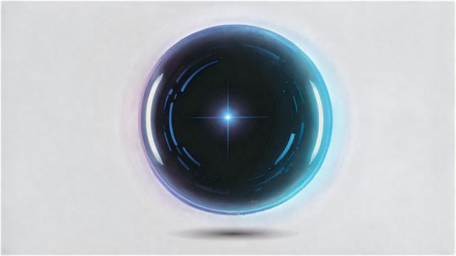 Futuristic Action, Lens, Abstract, Digital Art, Minimalist, Eye-Level, Technology Innovation