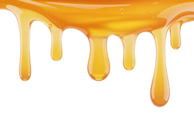 Dripping honey isolated on transparent white background, PNG file
