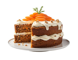 carrot cake isolated on transparent background