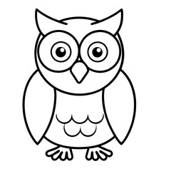 Fototapeta premium Cute Owl Sketch Outline Icon
