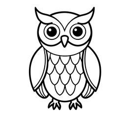 Cute Owl Sketch Outline Icon
