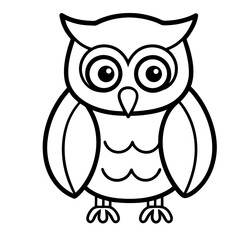 Cute Owl Sketch Outline Icon