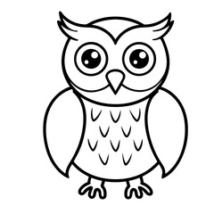 Cute Owl Sketch Outline Icon