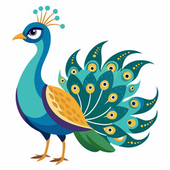 Fototapeta premium peacock on white background