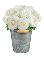 Weisse Rosen und Hintergrund transparent PNG cut out