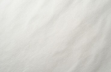 Obraz premium White linen textile background. Woven fabric template. Textured surface with subtle diagonal lines pattern. Canvas material detail. Pure neutral color backdrop for design.