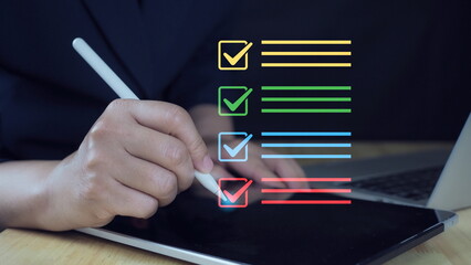 Compliance to regulations service and standards, Digital Guarantee Checkmark.Productivity, task...