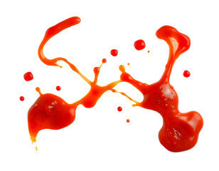 red tomato sauce stain isolated on transparent background