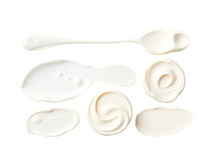 set scrub cream swatches isolated on transparent background