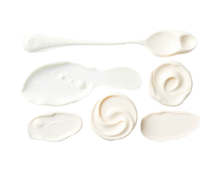 set scrub cream swatches isolated on transparent background