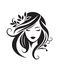 Beauty woman Face and hair style logo vector, woman Face vector illustration. woman Face icon