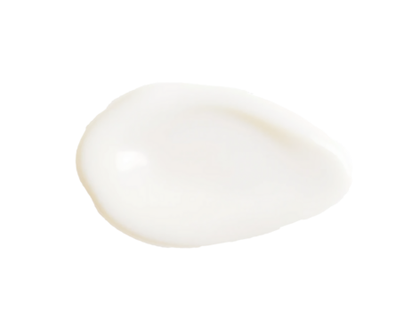 white lotion gel swatch isolated on transparent background