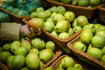 Fresh Apples in a Market Basket