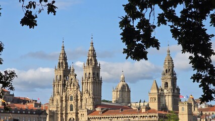 Fototapeta premium detail of the cathedral of santiago de compostela, galicia, spain