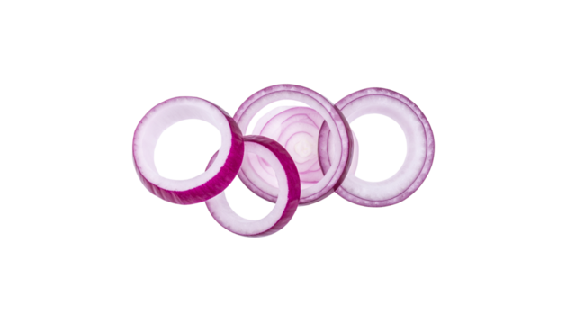 Isolated red onion, a fresh organic vegetable, against a white background