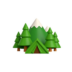 Obraz premium Green Christmas tree vector illustration for holiday season greeting card design