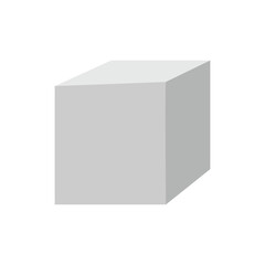 White triangular prism isometric shape. Geometric 3D symbol. Vector isolated on white . Vector Illustration . EPS 10 .