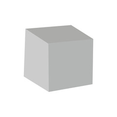 White triangular prism isometric shape. Geometric 3D symbol. Vector isolated on white . Vector Illustration . EPS 10 .