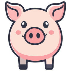 Fototapeta premium pig, animal, vector, transparent background, creature, farm, piggy, cute, piglet, mammal, icon, swine, isolated, hog, pet