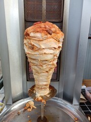 Doner kebab in a street food stall 