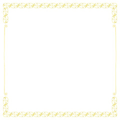 Gold filigree frame border png