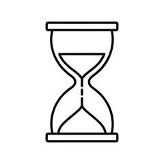 Hourglass Line art vector Icon – Sandglass Timer Symbol on white background.