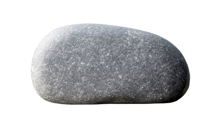Side View of a Rounded Grey Stone on White Background – Smooth Natural Rock Texture, Minimal Zen Concept