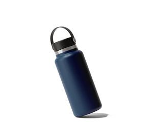 Blank Empty Hydro Flasks Dew Bottle, Sport Water Bottle Packaging Isolated On Transparent Background, Prepared For Mockup, 3D Render.
