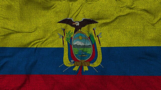 Ecuador flag animation seamless loop. 4k