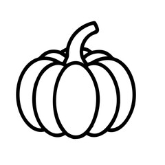 Cute Pumkin Sketch Outline Icon
