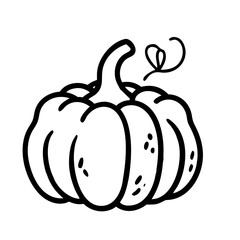 Cute Pumkin Sketch Outline Icon
