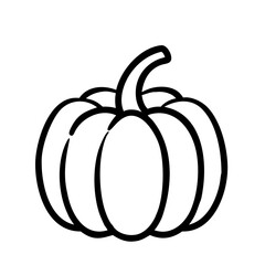 Cute Pumkin Sketch Outline Icon