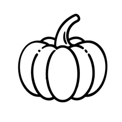 Cute Pumkin Sketch Outline Icon