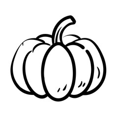 Cute Pumkin Sketch Outline Icon