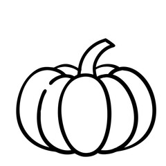 Cute Pumkin Sketch Outline Icon