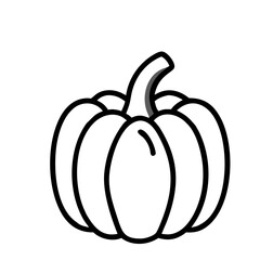 Cute Pumkin Sketch Outline Icon