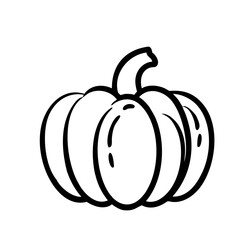 Cute Pumkin Sketch Outline Icon